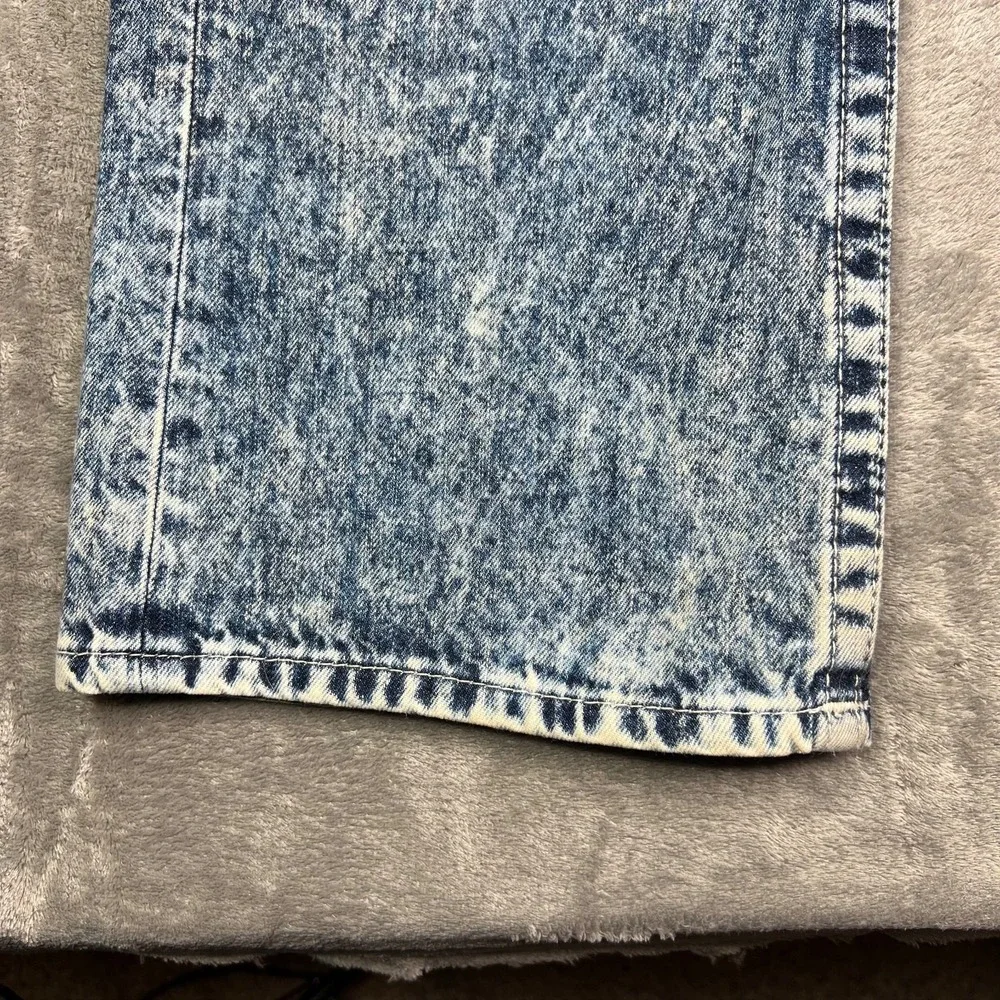 True Religion‎ Jeans Mens 37x34 Blue Acid Wash Straight Flap Pockets Grunge Y2K